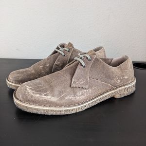 Mens Clark's Original Coal London Desert Suede Gum sole Shoes Oxford SZ 9.5
